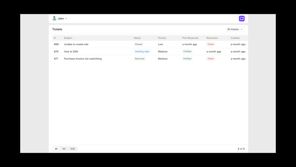 Frappe Helpdesk’s Customer Portal Revamp Screenshot
